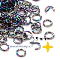 50 pieces Stainless Steel Jump Rings 3.5mm Anodized and Plated Fine gauge Hypoallergenic Tarnish Resistant
