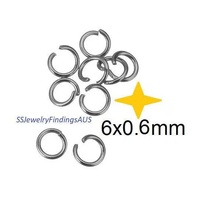 200 Pieces 6mm x 0.6mm Stainless Steel Jump Rings Fine gauge Hypoallergenic Tarnish Resistant - jewellery making supplies Australia