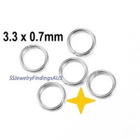 200 Pieces 3.3mm Stainless Steel Jump Ring 21 Gauge 0.7mm Hypoallergenic Tarnish Resistant - jewellery making supplies Australia