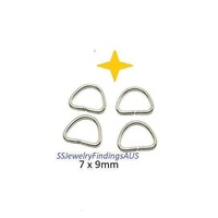 25 Pieces 9x7mm Stainless Steel Jump Rings Hypoallergenic Tarnish Resistant - jewellery making supplies Australia