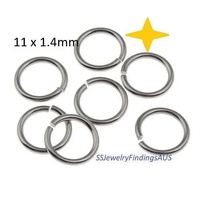 50 Pieces 11mm Stainless Steel Jump rings Hypoallergenic Tarnish Resistant - jewellery making supplies Australia