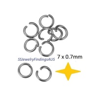 200 Pieces 7mm Stainless Steel Jump Rings Fine gauge Hypoallergenic Tarnish Resistant - jewellery making supplies Australia