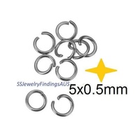 200 Pieces 5mm x 0.5mm Stainless Steel Jump Rings Fine gauge Hypoallergenic Tarnish Resistant - jewellery making supplies Australia