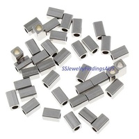 15 Pieces 6x3mm Stainless Steel Rectangle Beads Hypoallergenic Tarnish Resistant - jewellery making supplies Australia