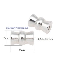 4 Pieces 6x9mm Stainless Steel Beads Hypoallergenic Tarnish Resistant - jewellery making supplies Australia