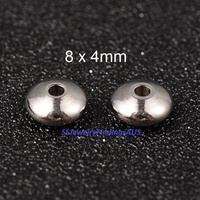 15 Pieces 8 x 4mm Stainless Steel Flat Bicone Spacer Beads Hypoallergenic Tarnish Resistant - jewellery making supplies Australia