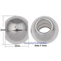 50 Pieces Stainless Steel  Rondelle Spacer Beads 2x3mm Hypoallergenic Tarnish Resistant - jewellery making supplies Australia