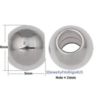 25 Pieces Stainless Steel Rondelle Spacer Beads 5x6mm Hypoallergenic Tarnish Resistant - jewellery making supplies Australia