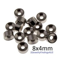 10 Pieces 8x4mm Stainless Steel Beads Hypoallergenic  Tarnish Resistant - jewellery making supplies Australia