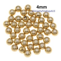 10 Pieces Stainless Steel Gold PlatedPlated Beads 4mm Hypoallergenic Tarnish Resistant - jewellery making supplies Australia