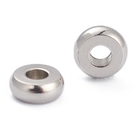 50 Pieces 5mm x 2mm with 1.8mm Hole: Stainless Steel Drum Disc Beads Hypoallergenic Tarnish Resistant - jewellery making supplies Australia