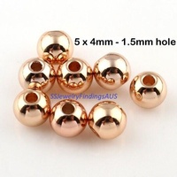 10 Pieces Stainless Steel Rose Gold Plated Rondelle Spacer Beads 5x4mm Hypoallergenic Tarnish Resistant