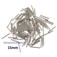 50 Pieces Stainless Steel 15mm Tube Beads Hypoallergenic Tarnish Resistant - jewellery making supplies Australia