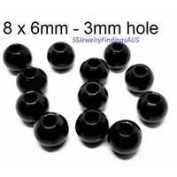 10 Pieces Stainless Steel Black Tone Rondelle Spacer Beads 8x6mm Hypoallergenic Tarnish Resistant - jewellery making supplies Australia
