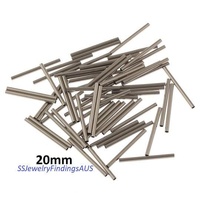 40 Pieces Stainless Steel 20mm Tube Beads Hypoallergenic Tarnish Resistant - jewellery making supplies Australia