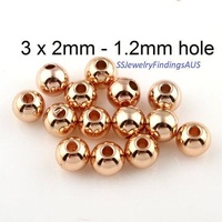 10 Pieces Stainless Steel Rose Gold Plated Rondelle Spacer Beads 3x2mm Hypoallergenic Tarnish Resistant
