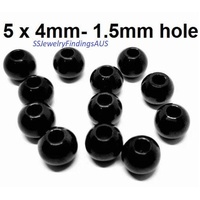 10 Pieces Stainless Steel Black Tone Rondelle Spacer Beads 5x4mm Hypoallergenic Tarnish Resistant - jewellery making supplies Australia