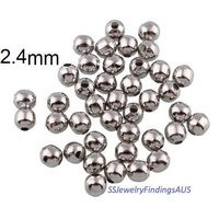 250 Pieces 2.4mm Stainless Steel CRIMP Beads Hypoallergenic Tarnish Resistant - jewellery making supplies Australia