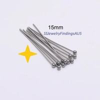 55 Pieces Stainless Steel Ball Head Pin 15mm Hypoallergenic Tarnish Resistant - jewellery making supplies Australia
