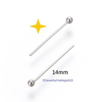50 Pieces Stainless Steel Ball Head Pin 14mm Hypoallergenic Tarnish Resistant - jewellery making supplies Australia