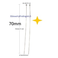 25 Pieces Stainless Steel Ball Head Pin 70mm Hypoallergenic Non Tarnish - jewellery making supplies Australia