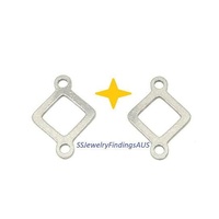 12 Pieces 16x12mm Stainless Steel Single Diamond Linking Connector Rings Charms Hypoallergenic Tarnish Resistant