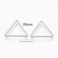 6 Pieces Stainless Steel Triangle Linking Ring 20x22mm Hypoallergenic Tarnish Resistant - jewellery making supplies Australia