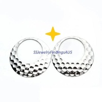 2 Pieces Stainless Steel Large Naturally Stamped Linking Connector Ring Hypoallergenic  Tarnish Resistant