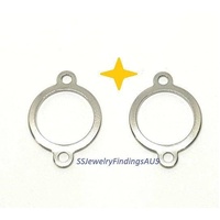 25 Pieces 18x13mm Stainless Steel Single Round Linking Connector Rings Charms Hypoallergenic Tarnish Resistant
