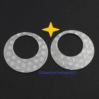 2 Pieces Stainless Steel Large Checkers Stamped Linking Connector Ring Hypoallergenic Tarnish Resistant