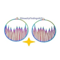 4 Pieces Stainless Steel "Framed ferns" Filigree pendant Anodized and Plated Hypoallergenic Tarnish Resistant