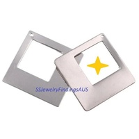 2 Pieces Stainless Steel Rhombus Pendant/Charm/Tag Hypoallergenic Tarnish Resistant - jewellery making supplies Australia