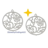 8 Pieces Stainless Steel Flowers Filigree Pendant Hypoallergenic Tarnish Resistant - jewellery making supplies Australia