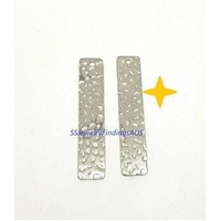 4 Pieces Stainless Steel Crazy Rocks Rectangle Pendant Blacken Hypoallergenic Tarnish Resistant - jewellery making supplies Australia