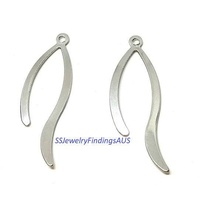 4 Pieces Stainless Steel Elegant Pronged Swirl Pendant Hypoallergenic Tarnish Resistant - jewellery making supplies Australia