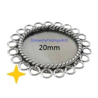 1 Piece Stainless Steel 20mm Rope Flower Cabochon Setting Hypoallergenic Tarnish Resistant - jewellery making supplies Australia