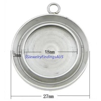 1 piece Stainless Steel Cabochon Bezel Setting 18mm Hypoallergenic Tarnish Resistant - jewellery making supplies Australia