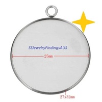 10 pieces Stainless Steel Cabochon Round Bezel Frame Pendant Settings 25mm Hypoallergenic Tarnish Resistant