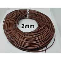 3 Meters 2mm Medium Brown Leather Colored Cord - jewellery making supplies Australia