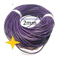 3 Meters 2mm Purple Leather Cord - jewellery making supplies Australia