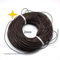 3 meters  2mm Coconut Brown Leather Cord - jewellery making supplies Australia