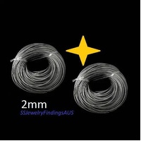 3 meters 2mm Silver Leather cord - jewellery making supplies Australia