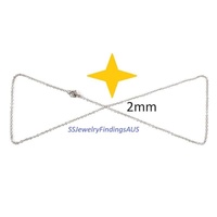 5 Pieces 2mm Stainless Steel 45cm Necklaces Hypoallergenic Tarnish Resistant - jewellery making supplies Australia