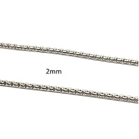 3 meters Stainless Steel Rolo/Box Chain 2x2mm Hypoallergenic Tarnish Resistant - jewellery making supplies Australia