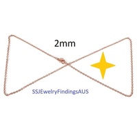 Necklace Chain: 1 Strands Stainless Steel Rose Gold Necklace 15.7 inch (40cm) Hypoallergenic Tarnish Resistant - jewellery making supplies Australia