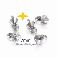 10 Pieces Stainless Steel 7mm Peg Bail Hypoallergenic - jewellery making supplies Australia