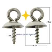 15 Pieces Stainless Steel Cap Thread Peg Bail Hypoallergenic Tarnish Resistant - jewellery making supplies Australia