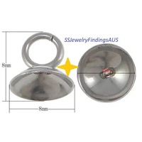 30 Pieces Stainless Steel Peg Bail 8mm Hypoallergenic Tarnish Resistant