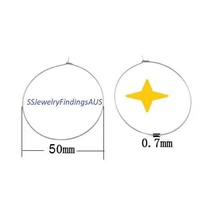 7 Pairs 50mm Stainless Steel Wire Hoop Earring 22 Gauge Hypoallergenic Tarnish Resistant - jewellery making supplies Australia