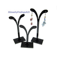 1 set (3 stands) Ornamental Leaf Earring Stands Black Jewellery Findings - Jewellery supplies